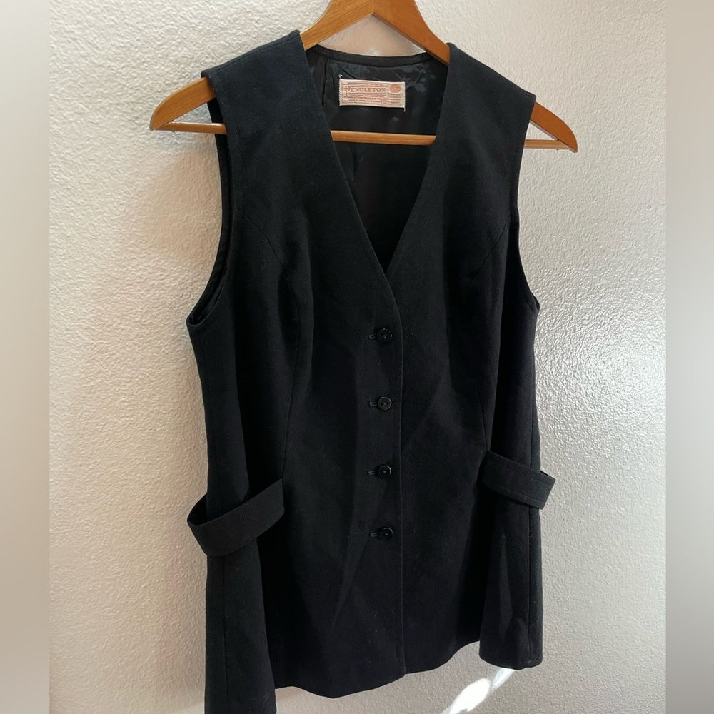 Pendleton Vintage 100% Wool Long Buttoned Vest Si… - image 5